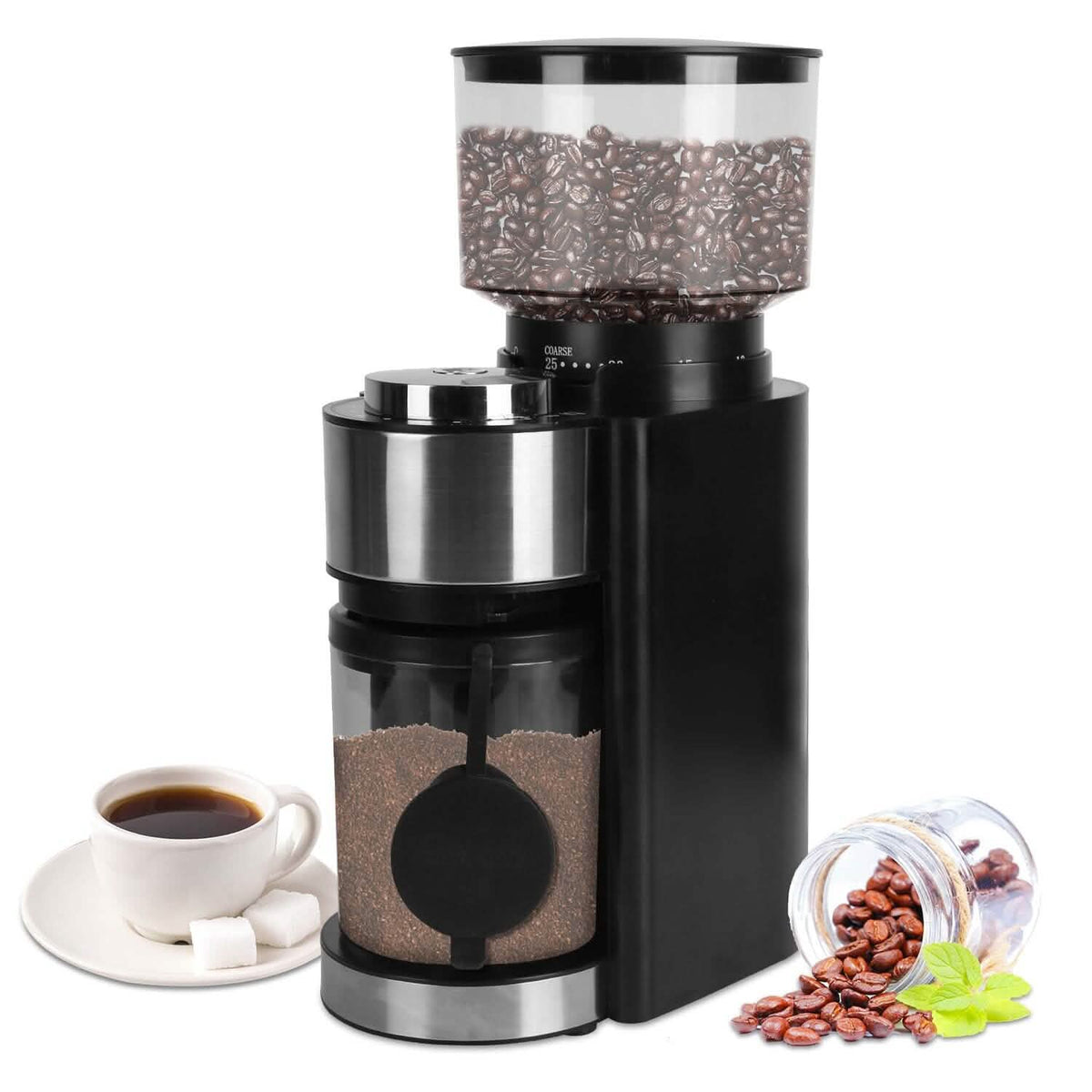 Conical Bur Coffee Bean Electric Grinder with 25 Grind Settings Coffee Makers & Accessories - Tophatter Daily Deals