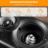 Conical Bur Coffee Bean Electric Grinder with 25 Grind Settings Coffee Makers & Accessories - Tophatter Daily Deals