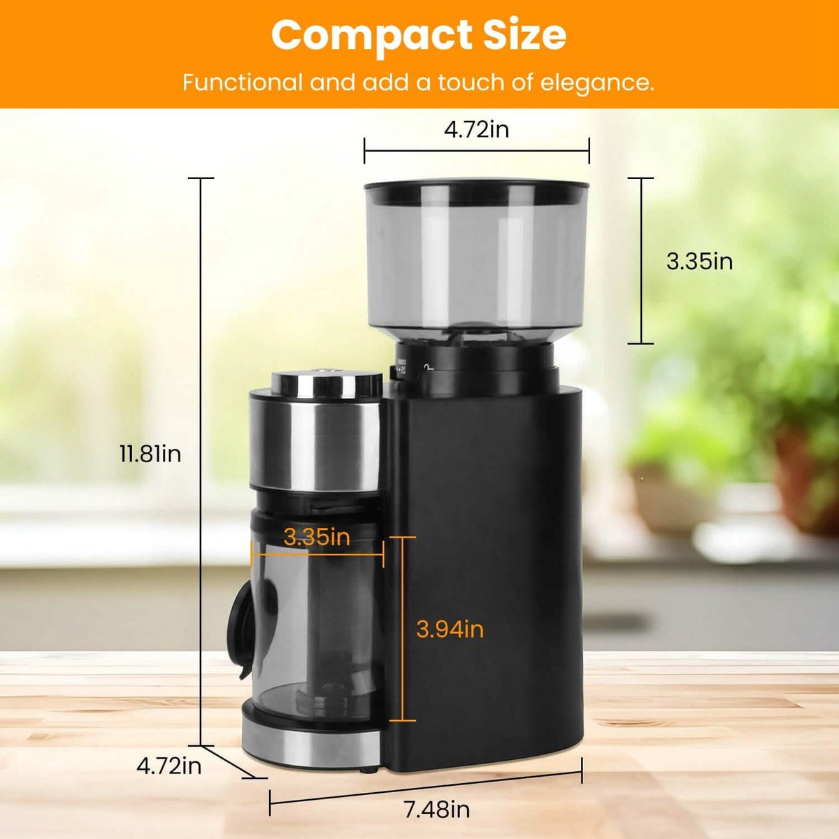 Conical Bur Coffee Bean Electric Grinder with 25 Grind Settings Coffee Makers & Accessories - Tophatter Daily Deals