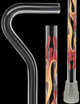 Dr. House Inspired Flame Cane - Clear Acrylic, Black Stripe Clear Lucite Walking Canes - Tophatter Daily Deals