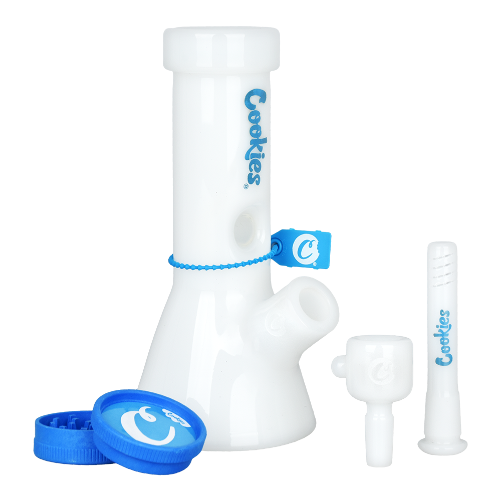 Cookies Mighty Mini Beaker Bong & Grinder Set White Bongs - Tophatter Daily Deals