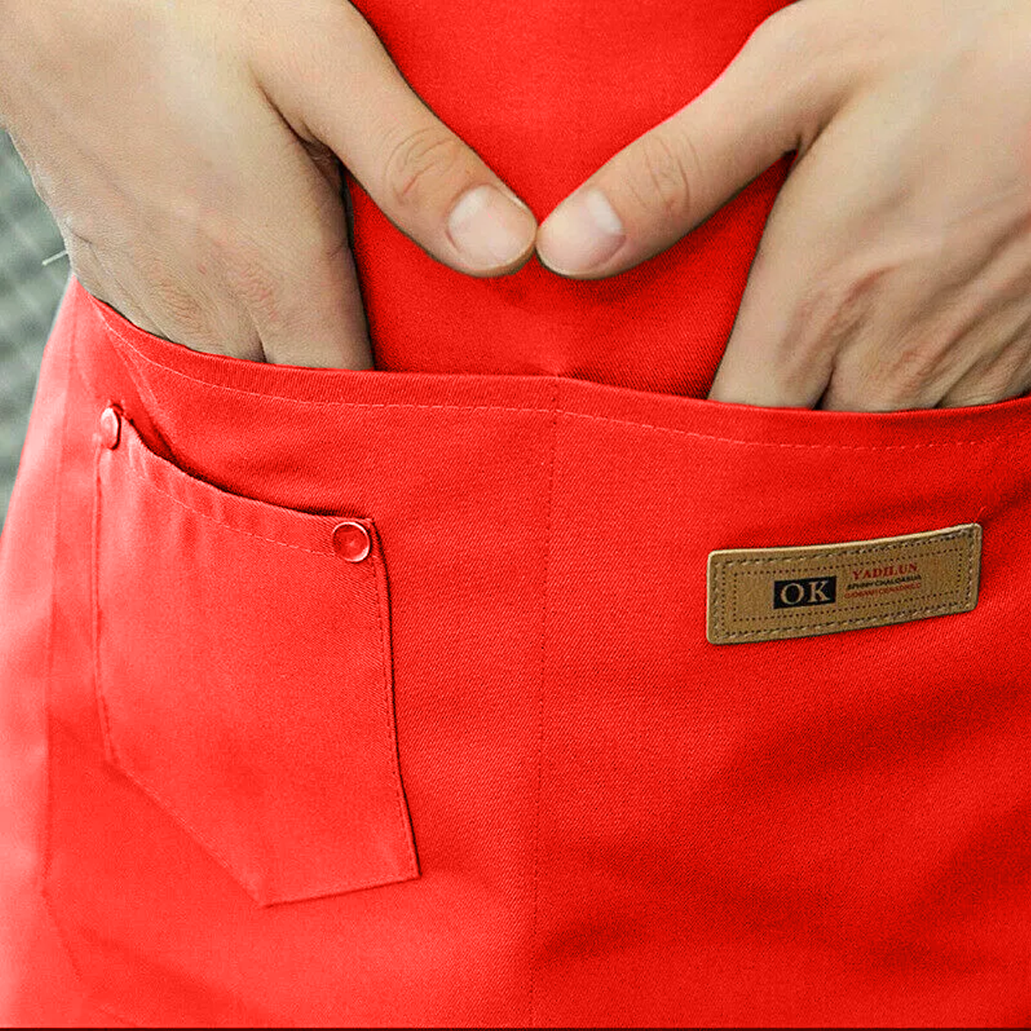 Denim Chef Apron - Canvas Pockets Apron for Kitchen Cooking BBQ Crafts Baking Kitchen - Tophatter Daily Deals