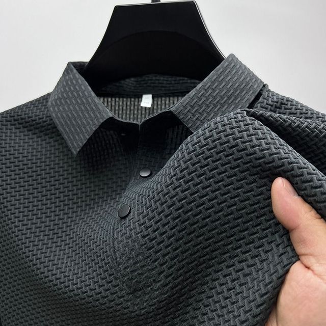 Cool and Breathable Polo Shirt Gray Men T-Shirts - Tophatter Daily Deals