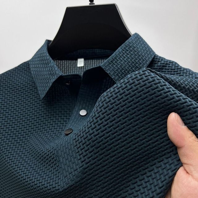 Cool and Breathable Polo Shirt Blue Men T-Shirts - Tophatter Daily Deals