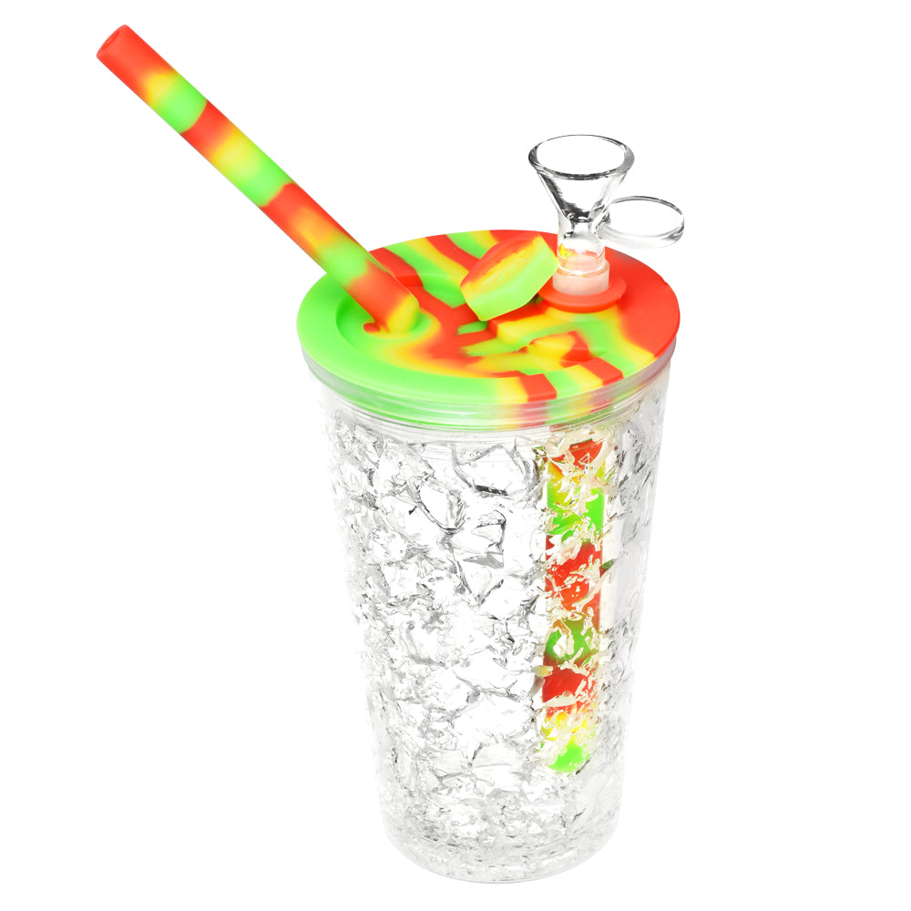 Cooling Freeze Travel Cup Bubbler Rasta Silicone Bubblers - Tophatter Daily Deals