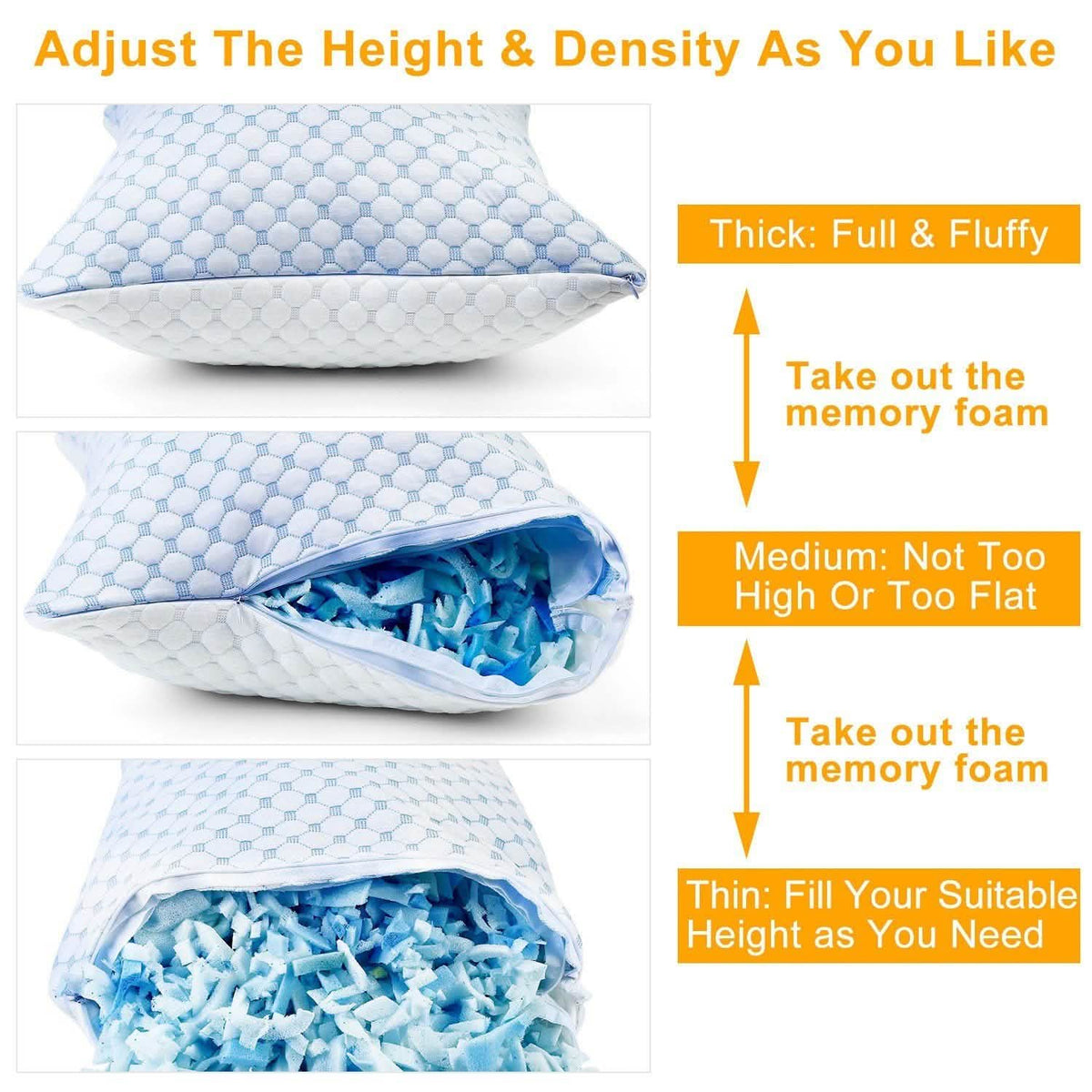 Cooling Memory Foam Pillow Ventilated with Cooling Gel Infused Memory Foam Bedding - Tophatter Daily Deals