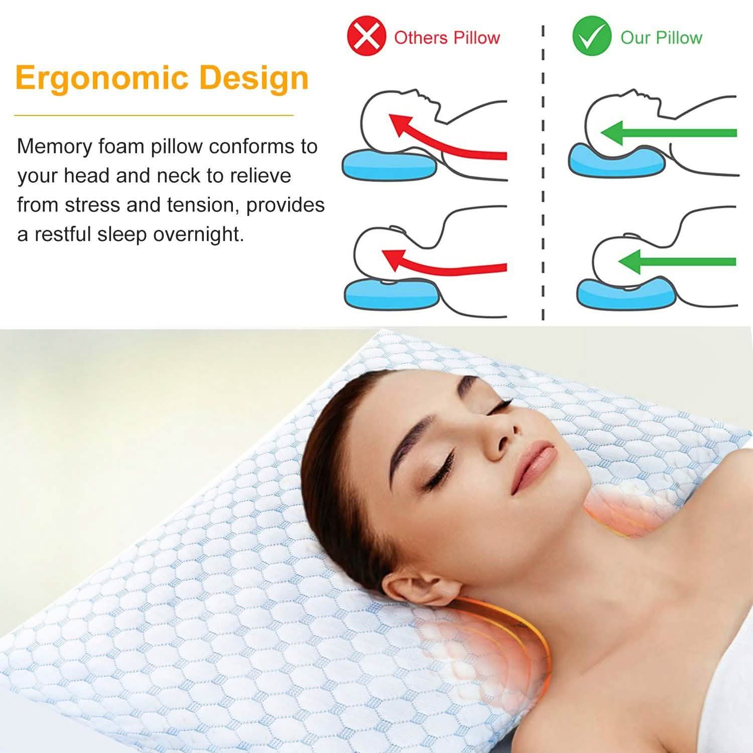 Cooling Memory Foam Pillow Ventilated with Cooling Gel Infused Memory Foam Bedding - Tophatter Daily Deals