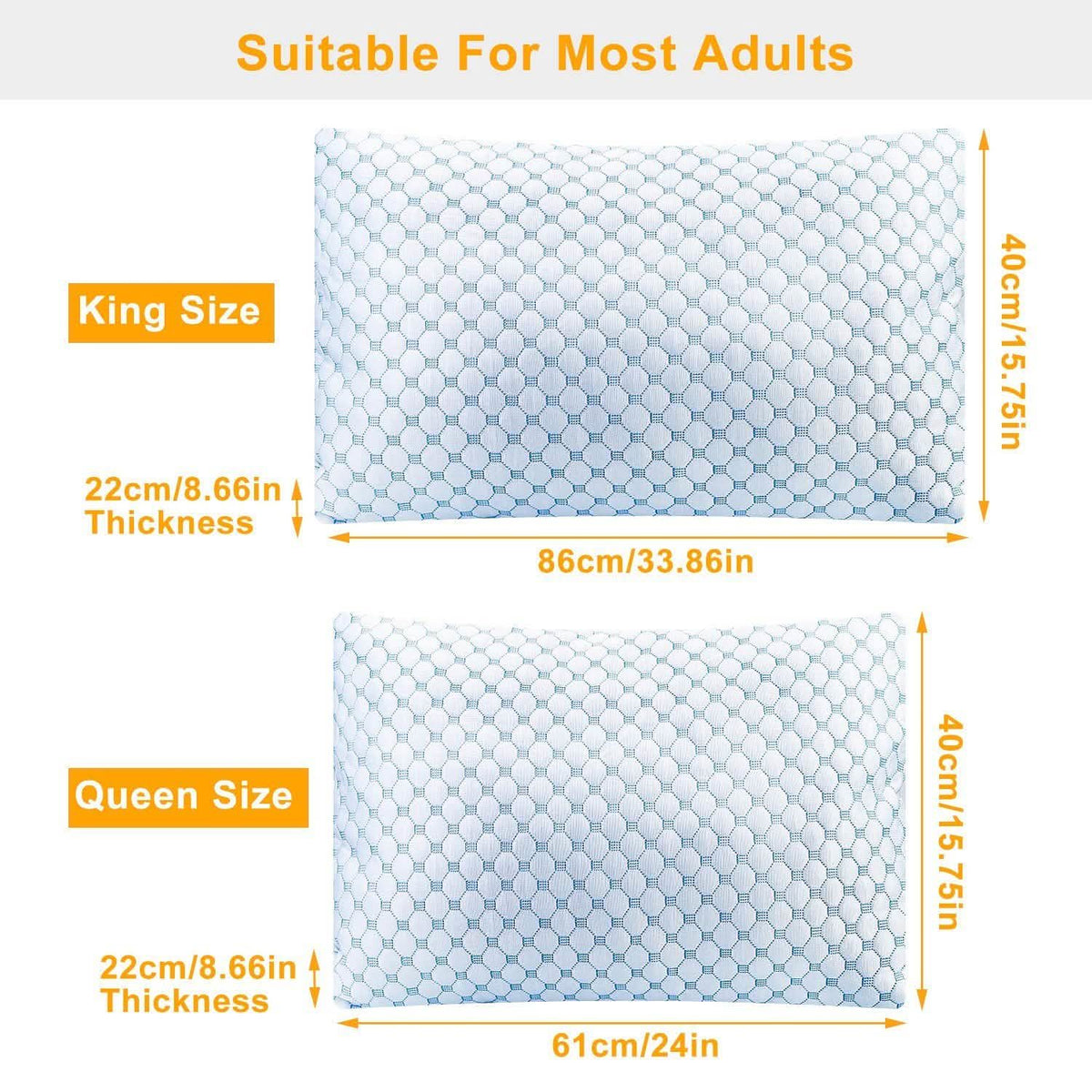 Cooling Memory Foam Pillow Ventilated with Cooling Gel Infused Memory Foam Bedding - Tophatter Daily Deals