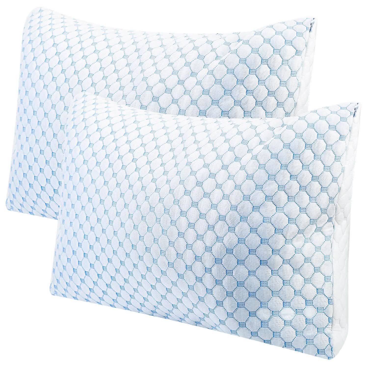 Cooling Memory Foam Pillow Ventilated with Cooling Gel Infused Memory Foam 2-Pack Bedding - Tophatter Daily Deals