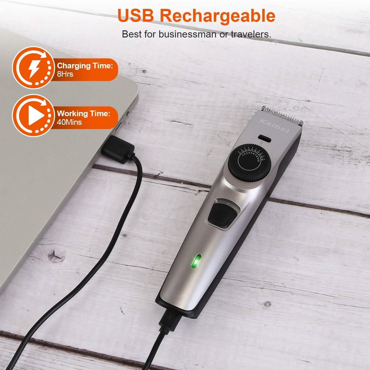 Cordless Beard Trimmer USB Rechargeable Beard Grooming Kit Men's Grooming - Tophatter Daily Deals