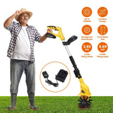 Cordless Electric Garden Tiller Cultivator With 20V Rechargeable Battery Garden & Patio - Tophatter Daily Deals