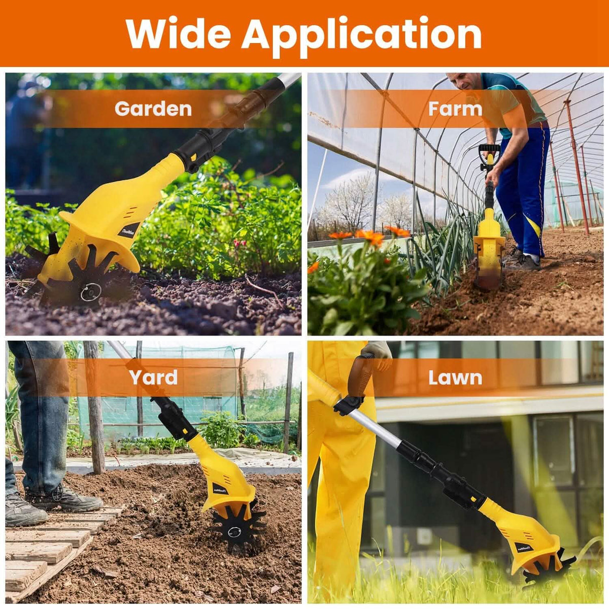 Cordless Electric Garden Tiller Cultivator With 20V Rechargeable Battery Garden & Patio - Tophatter Daily Deals