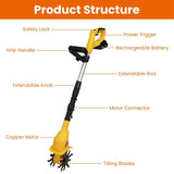 Cordless Electric Garden Tiller Cultivator With 20V Rechargeable Battery Garden & Patio - Tophatter Daily Deals