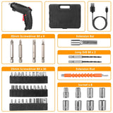 Cordless Electric Screwdriver Set with LED Work Light USB Rechargeable Home Improvement - Tophatter Daily Deals
