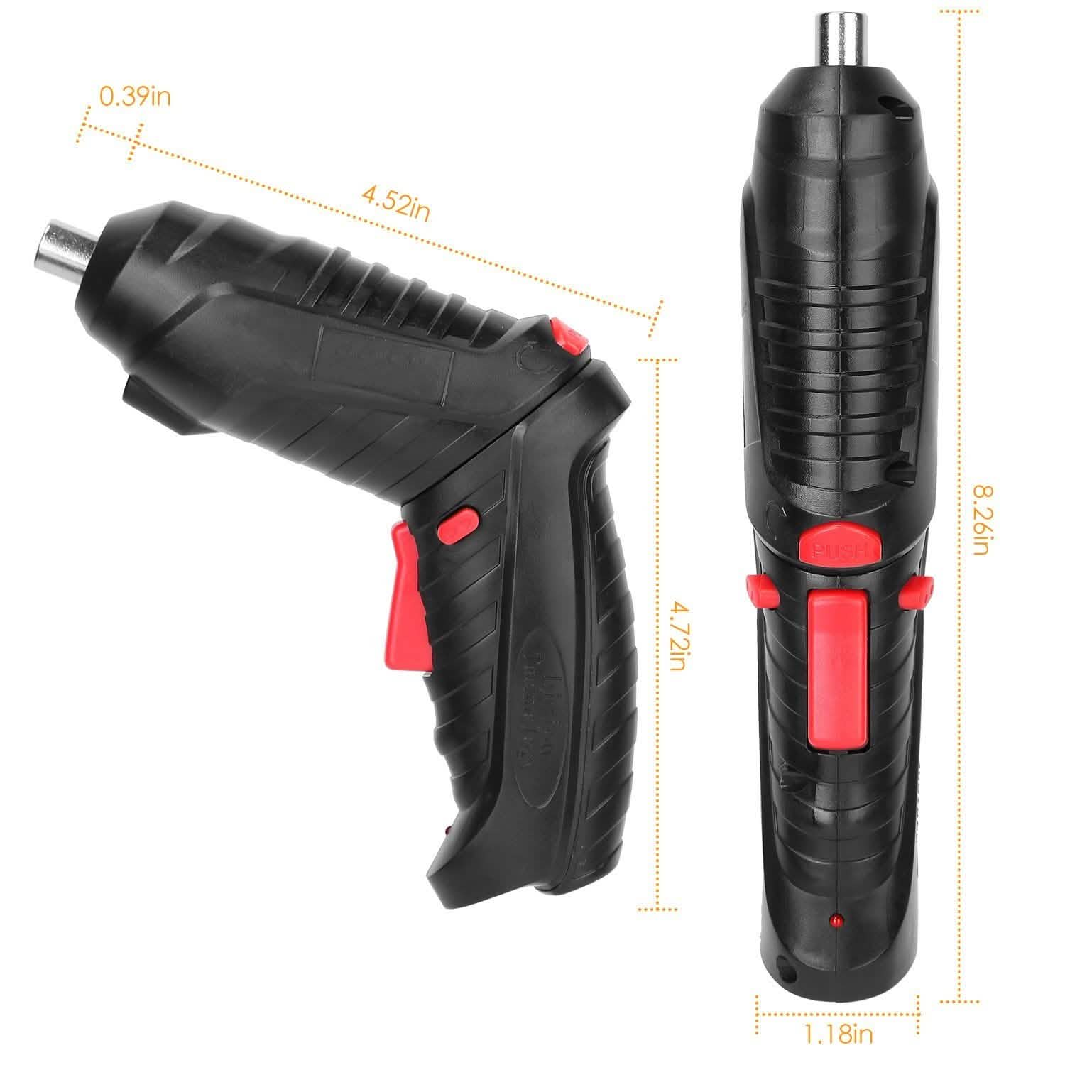 Cordless Electric Screwdriver Set with LED Work Light USB Rechargeable Home Improvement - Tophatter Daily Deals