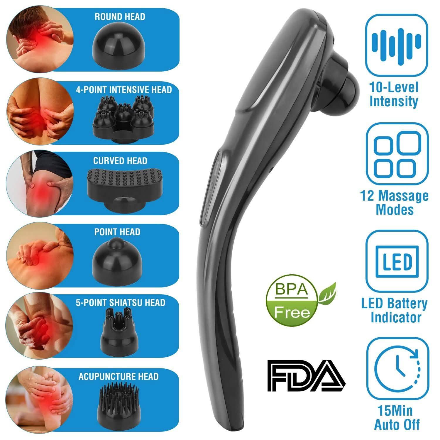 Cordless Handheld Back Massager Health & Wellness - Tophatter Daily Deals