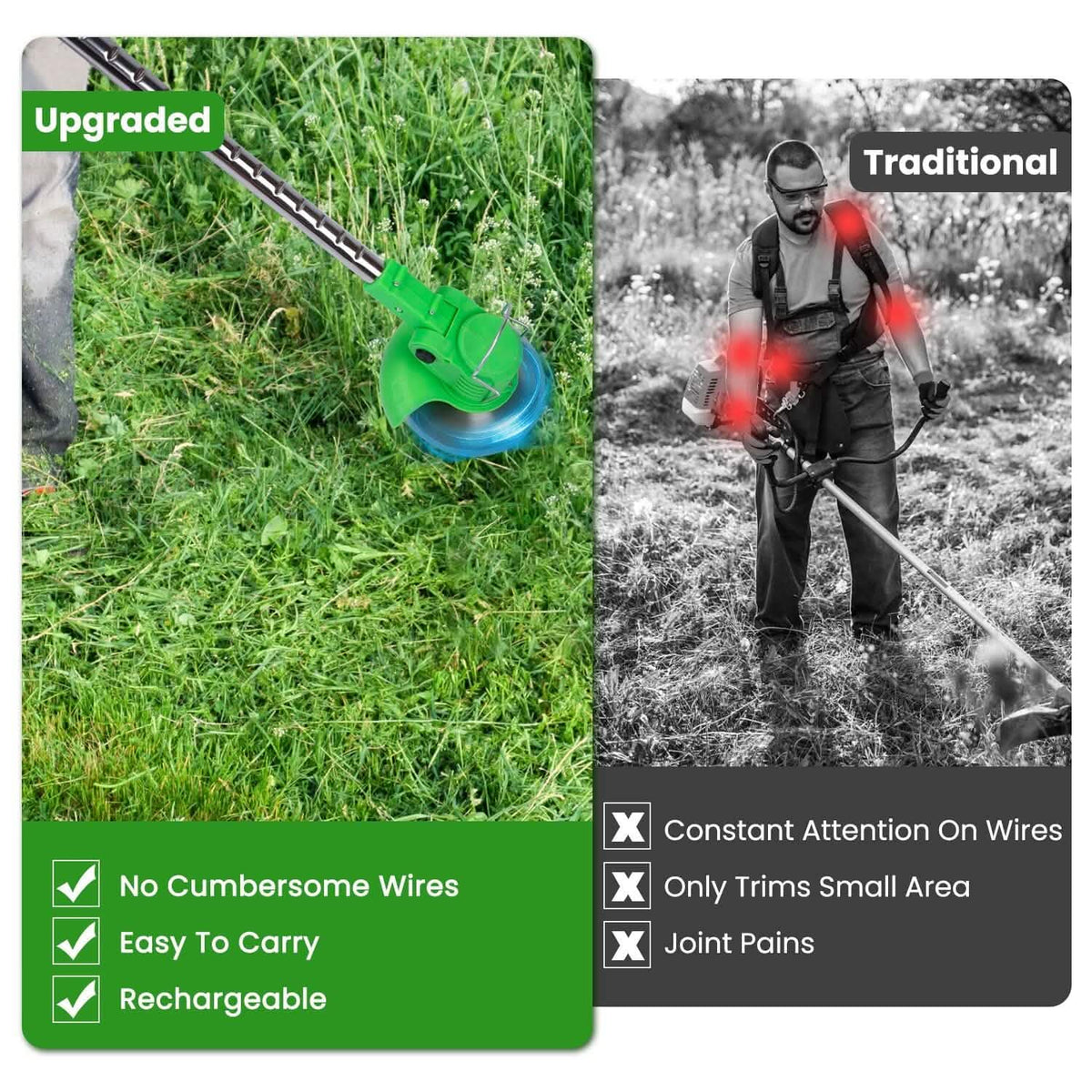 Cordless Rechargeable Grass Trimmer Garden & Patio - Tophatter Daily Deals