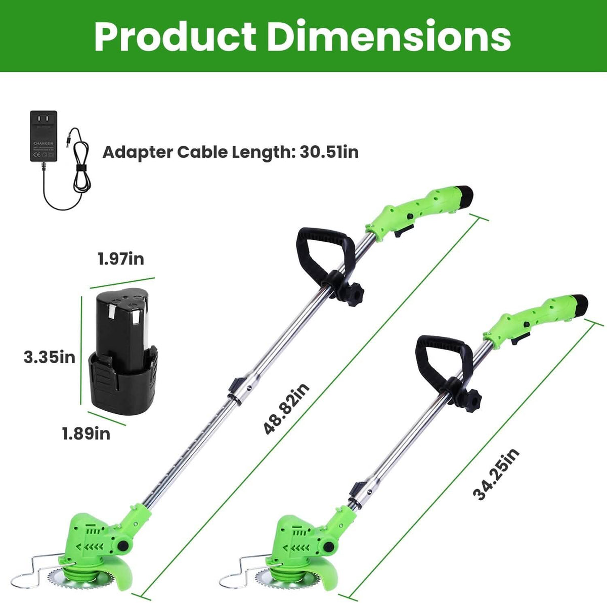 Cordless Rechargeable Grass Trimmer Garden & Patio - Tophatter Daily Deals