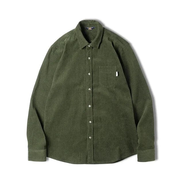 Excellent Corduroy Men's Shirt Long Sleeve Fleece Jacket Men Jackets - Tophatter Daily Deals