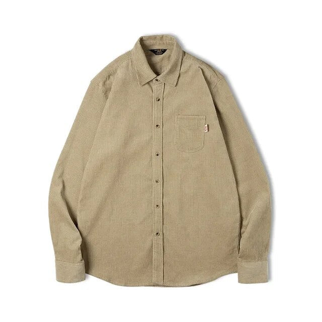 Excellent Corduroy Men's Shirt Long Sleeve Fleece Jacket Men Jackets - Tophatter Daily Deals