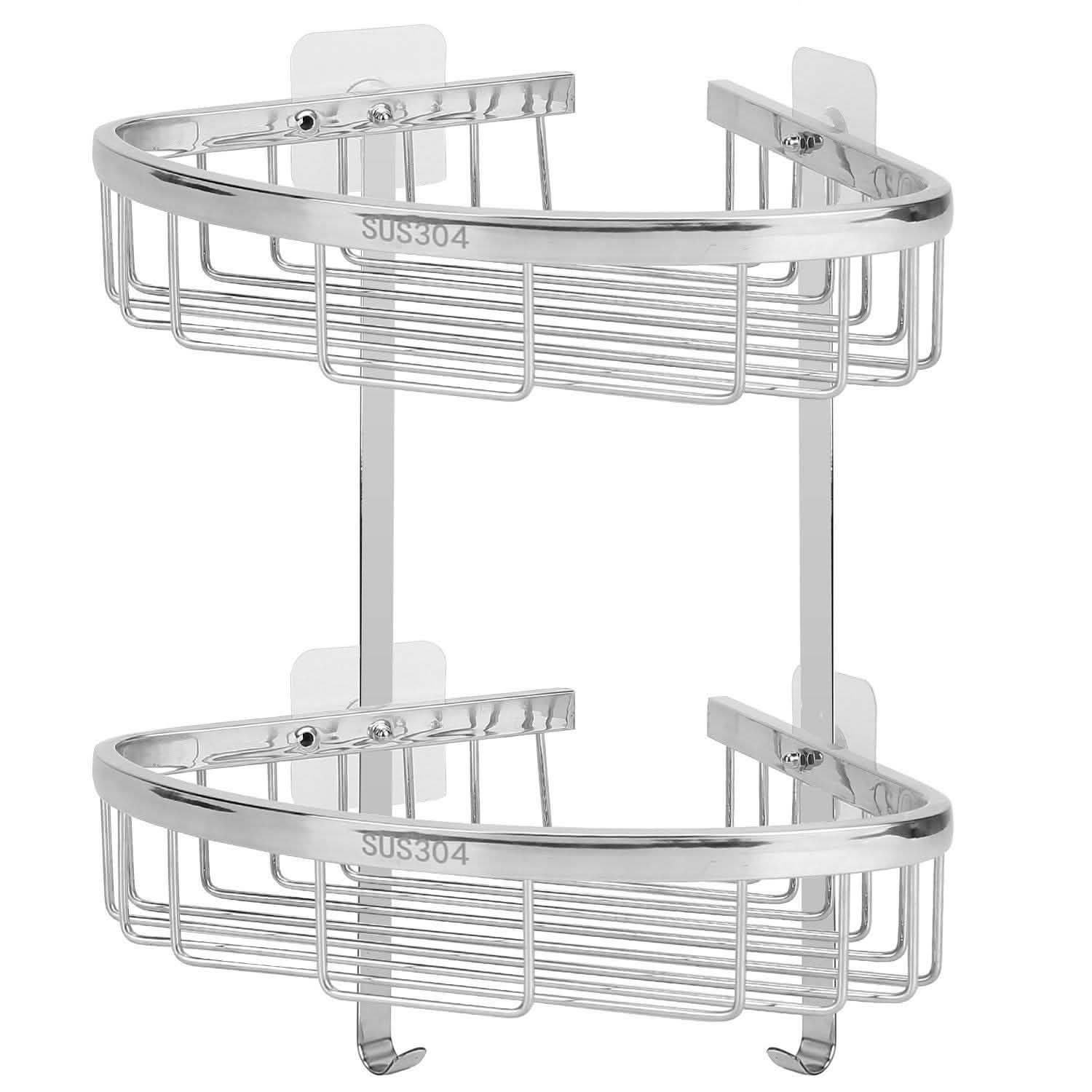 Corner Shower Caddy Shelf 2-Tier Bath - Tophatter Daily Deals