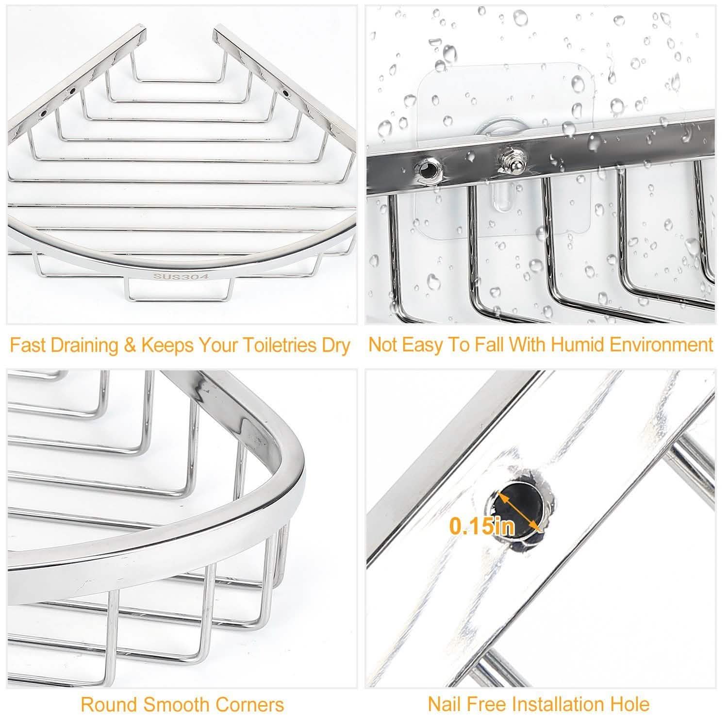 Corner Shower Caddy Shelf Bath - Tophatter Daily Deals