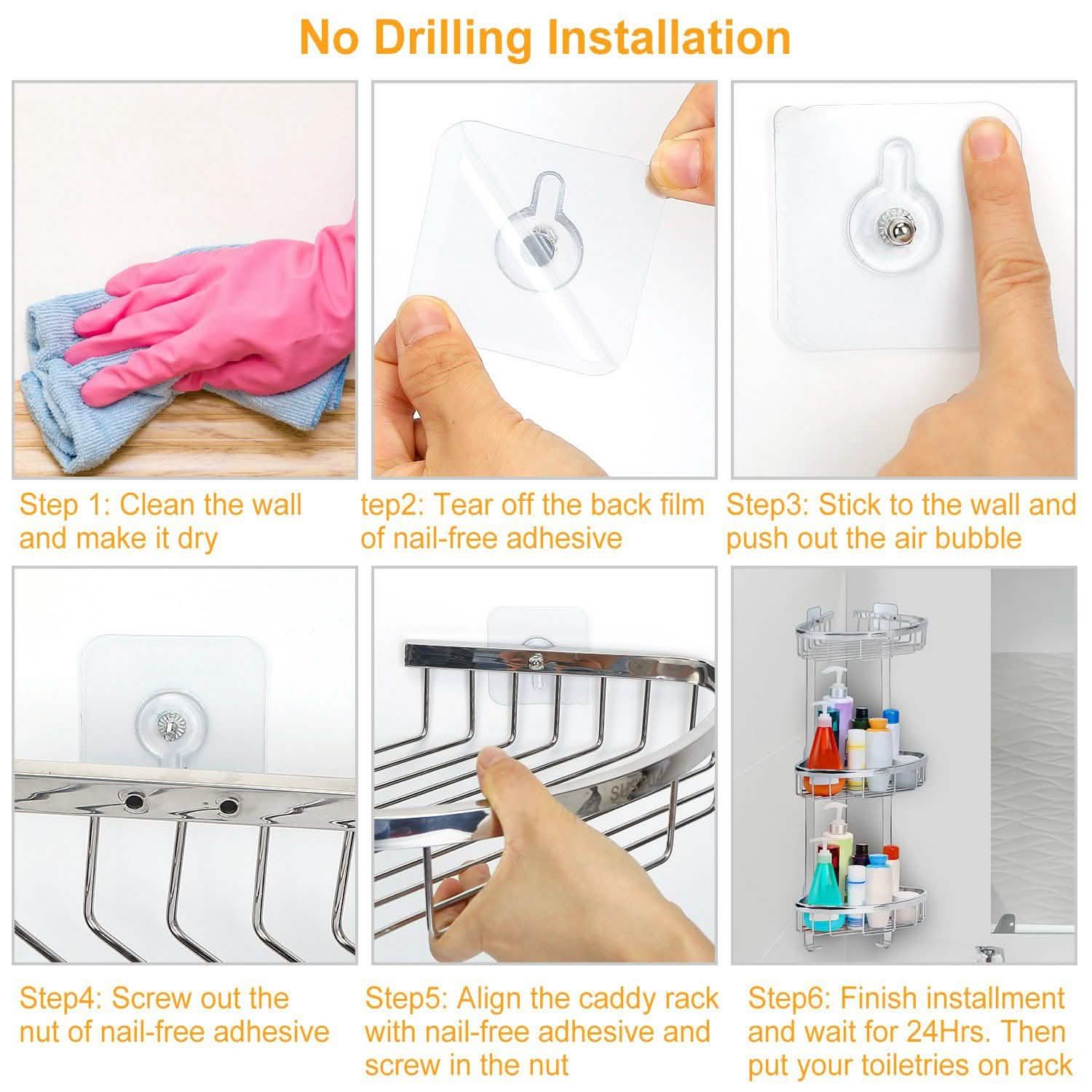 Corner Shower Caddy Shelf Bath - Tophatter Daily Deals