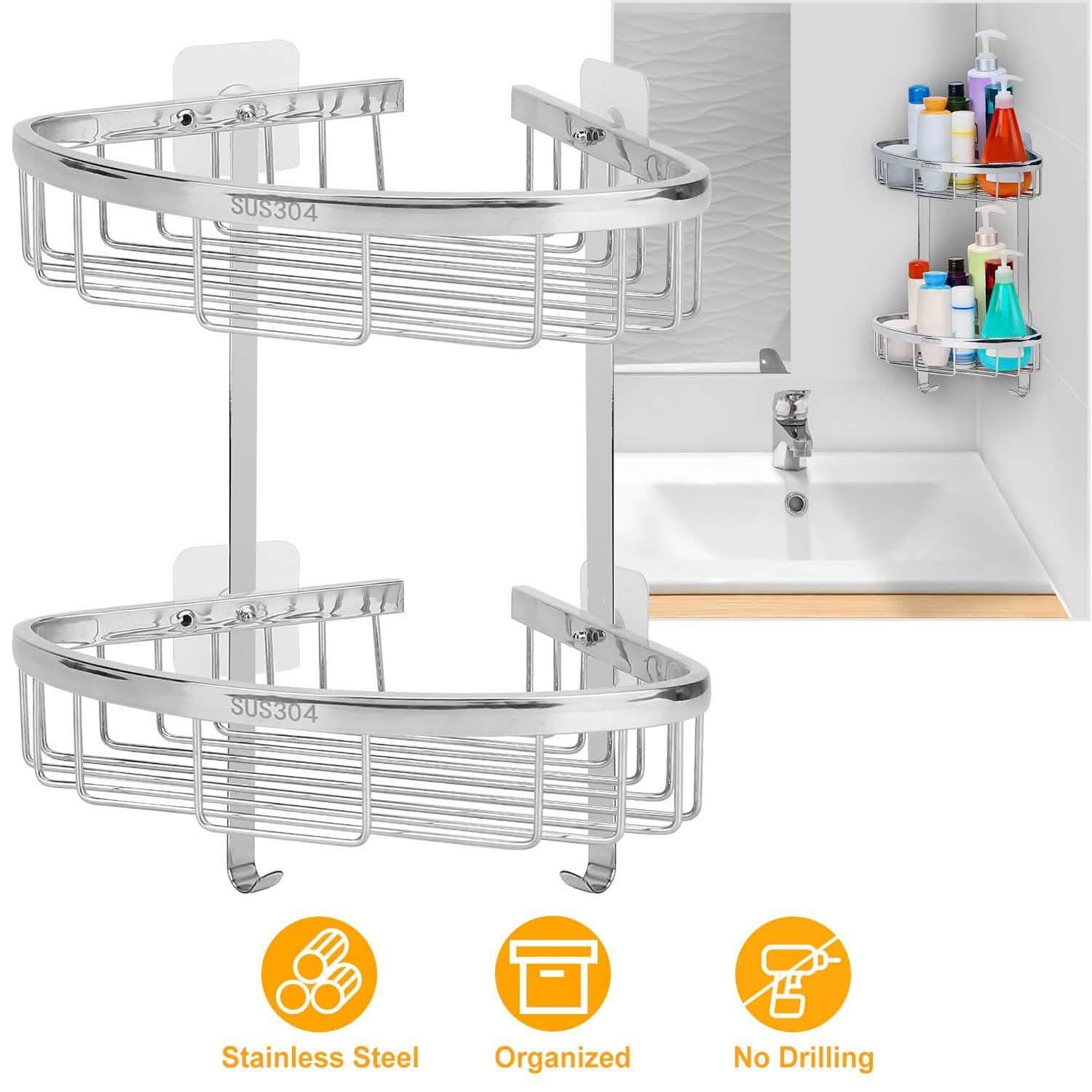 Corner Shower Caddy Shelf Bath - Tophatter Daily Deals