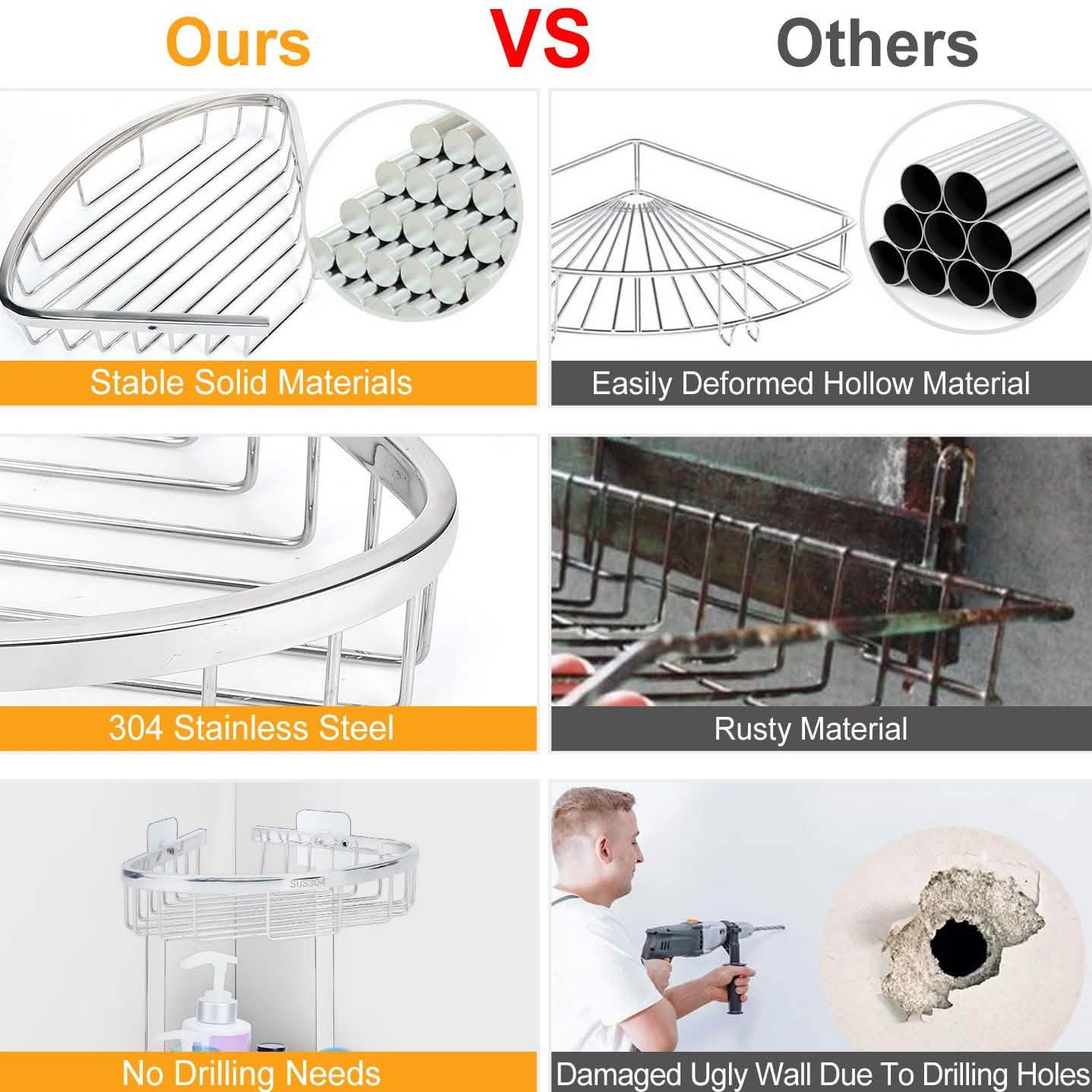 Corner Shower Caddy Shelf Bath - Tophatter Daily Deals