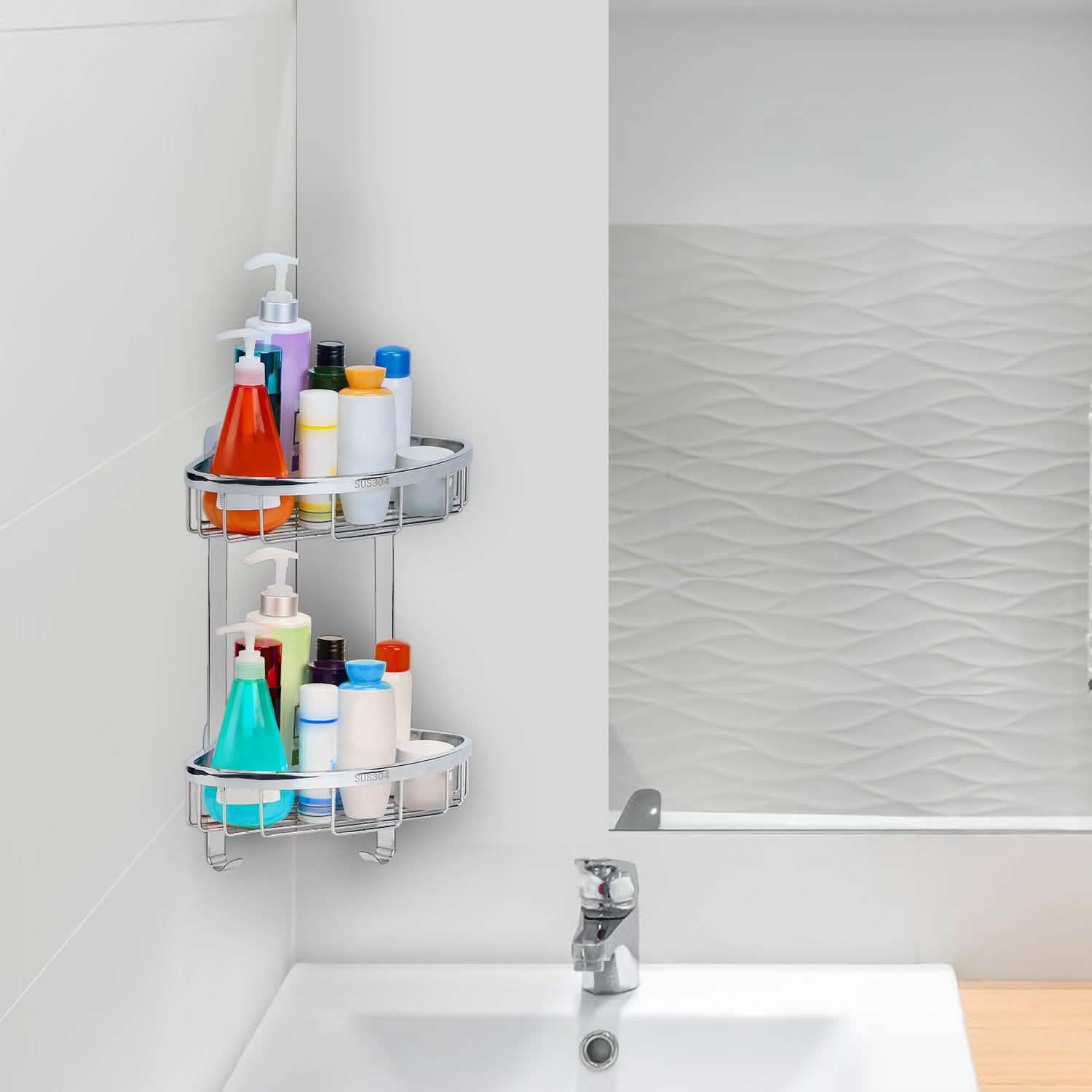 Corner Shower Caddy Shelf Bath - Tophatter Daily Deals