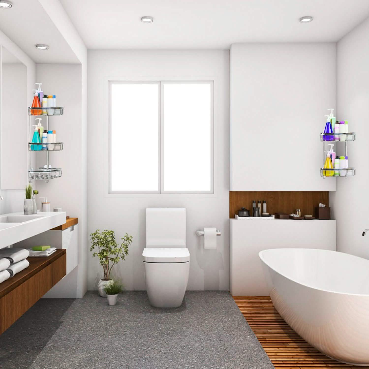 Corner Shower Caddy Shelf Bath - Tophatter Daily Deals