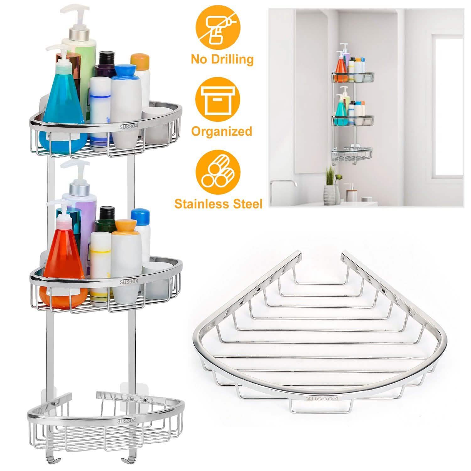 Corner Shower Caddy Shelf Bath - Tophatter Daily Deals
