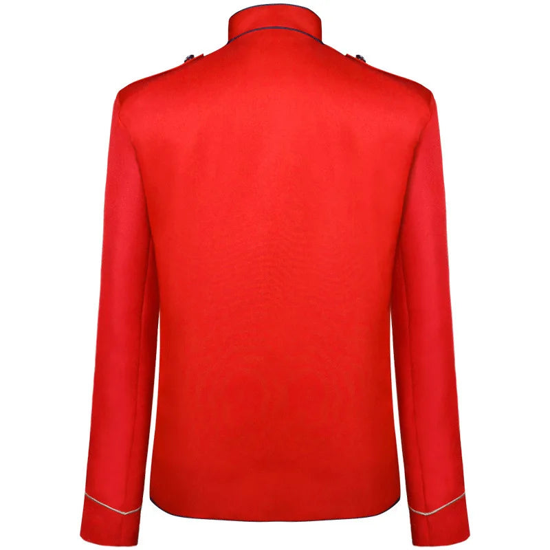 Cosplay Costume Standing Collar Embroidered Suit Jacket Men Blazer - Tophatter Daily Deals