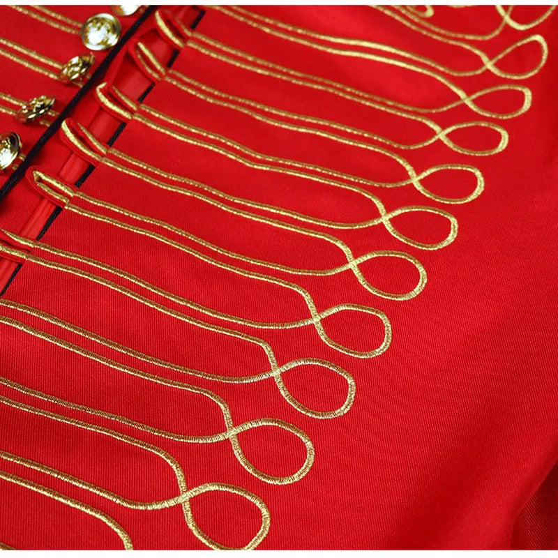 Cosplay Costume Standing Collar Embroidered Suit Jacket Men Blazer - Tophatter Daily Deals