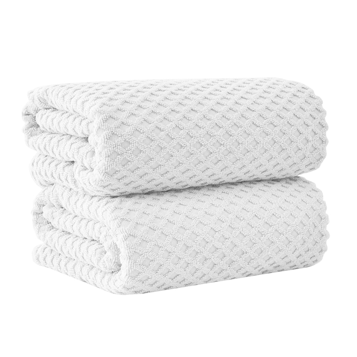Cotton Diamond Waffle Weave Bath Towel Set - Grayson Collection Bath Sheet (Pack of 2) Optic White Bath - Tophatter Daily Deals