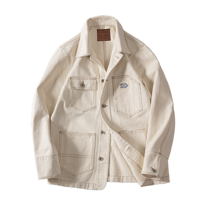 Cotton Lapel Jackets Multi-pocket Short Parkas Men Jackets - Tophatter Daily Deals