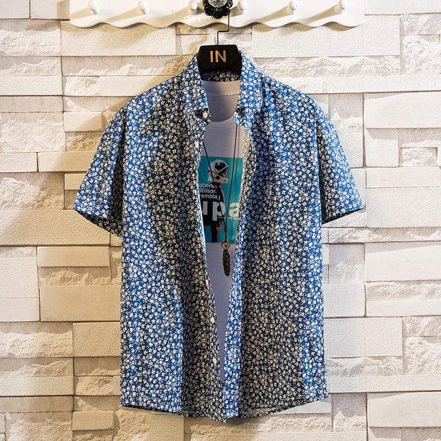 Cotton Men's Gorgeous Print Shirt Blue Men's Shirts - Tophatter Daily Deals