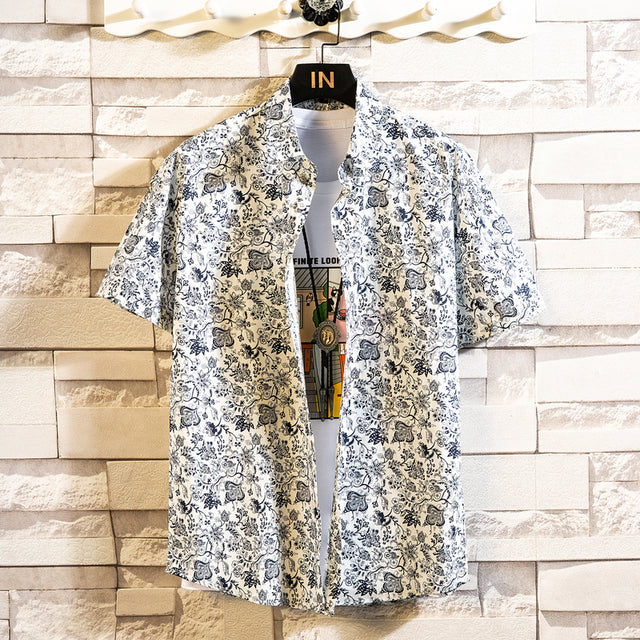 Cotton Men's Hawaiian Shirt White Men's Shirts - Tophatter Daily Deals