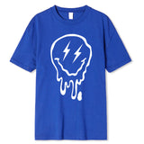 Summer Cotton O-Neck Cotton Clothes Blue Tee - Tophatter Daily Deals