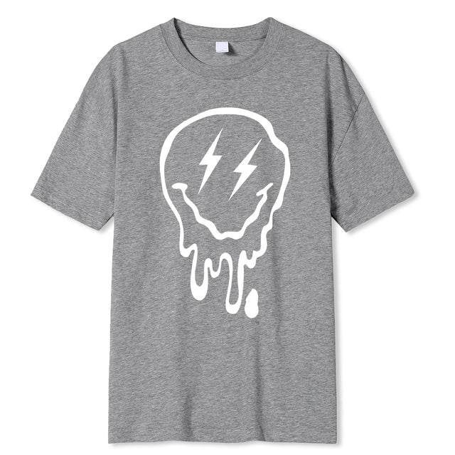 Summer Cotton O-Neck Cotton Clothes Gray Tee - Tophatter Daily Deals