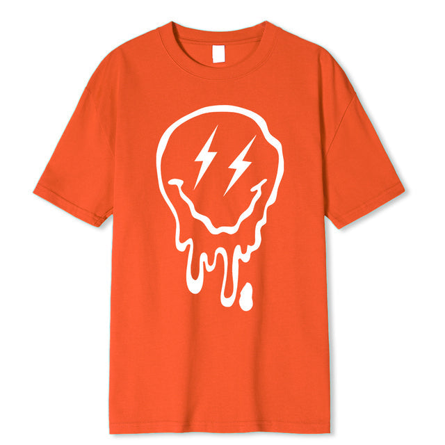 Summer Cotton O-Neck Cotton Clothes Orange Tee - Tophatter Daily Deals