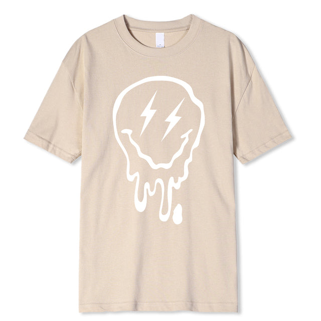 Summer Cotton O-Neck Cotton Clothes Beige Tee - Tophatter Daily Deals