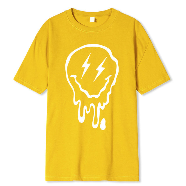 Summer Cotton O-Neck Cotton Clothes Yellow Tee - Tophatter Daily Deals