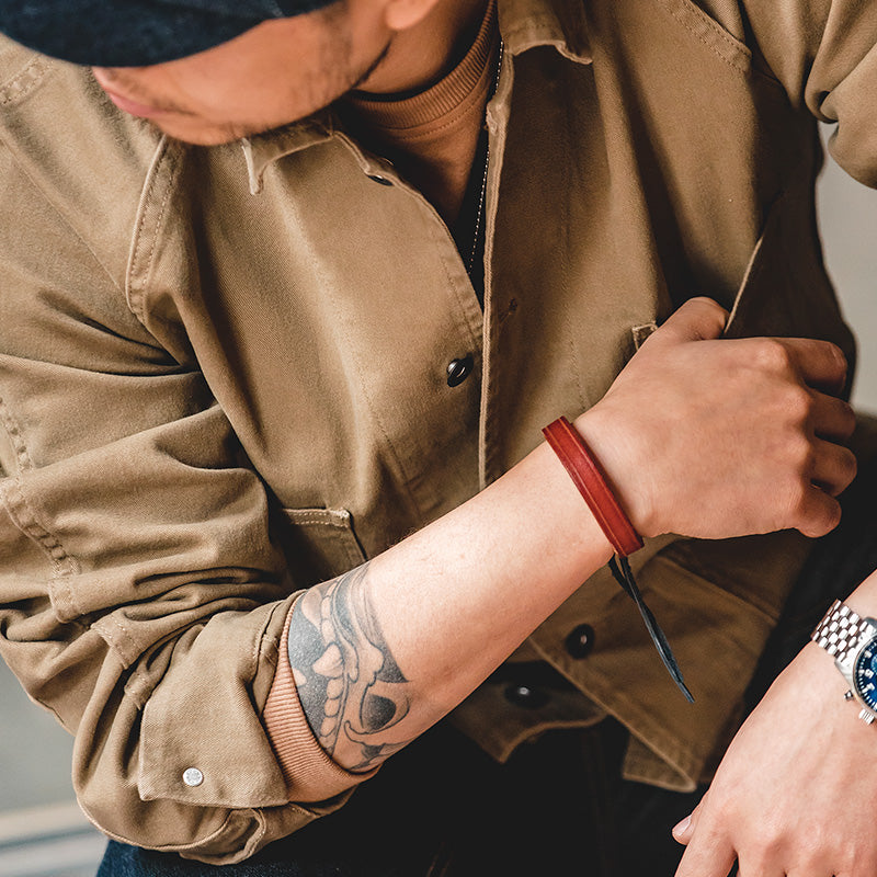 Cotton Solid Chore Coat Paris Buckle Jackets for Men Brown Men's Clothing - Tophatter Daily Deals