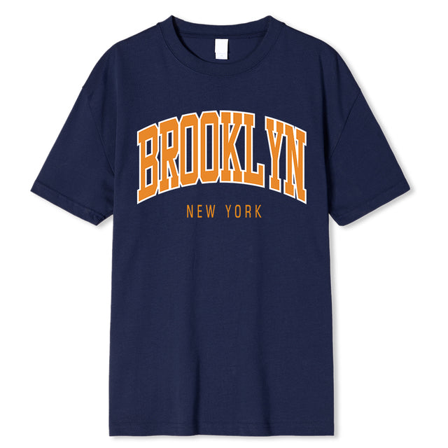 Cotton T Shirt Breathable Shoulder Tee Dark Blue Tee - Tophatter Daily Deals