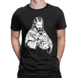 Cotton Tees Round Collar Goat Atheist T Shirts Black Tee - Tophatter Daily Deals