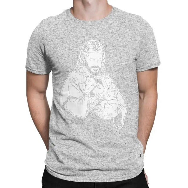 Cotton Tees Round Collar Goat Atheist T Shirts Grey Tee - Tophatter Daily Deals