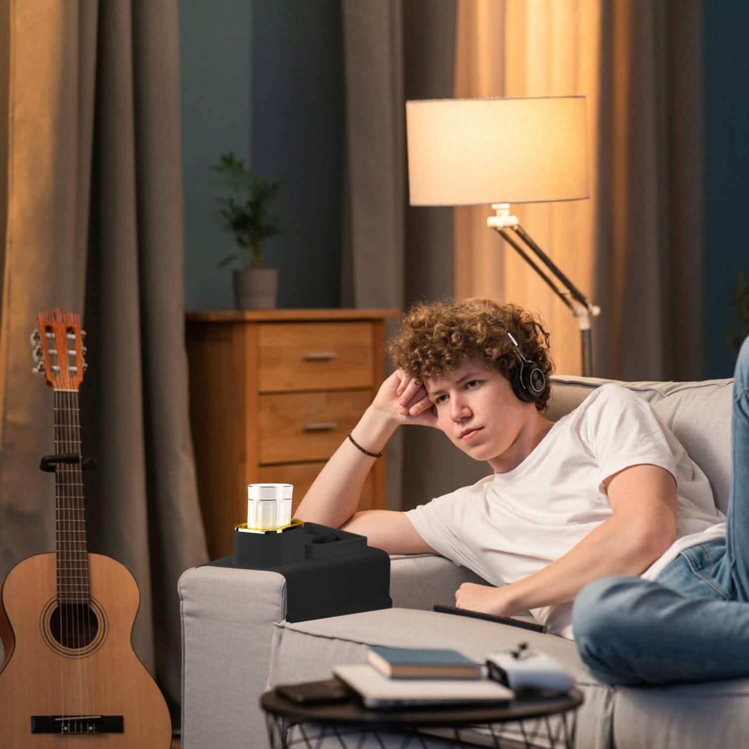 Couch Arm Cup Holder Tray Anti-spill Anti-slip Silicone Armrest Remote Snack Organizer Everything Else - Tophatter Daily Deals