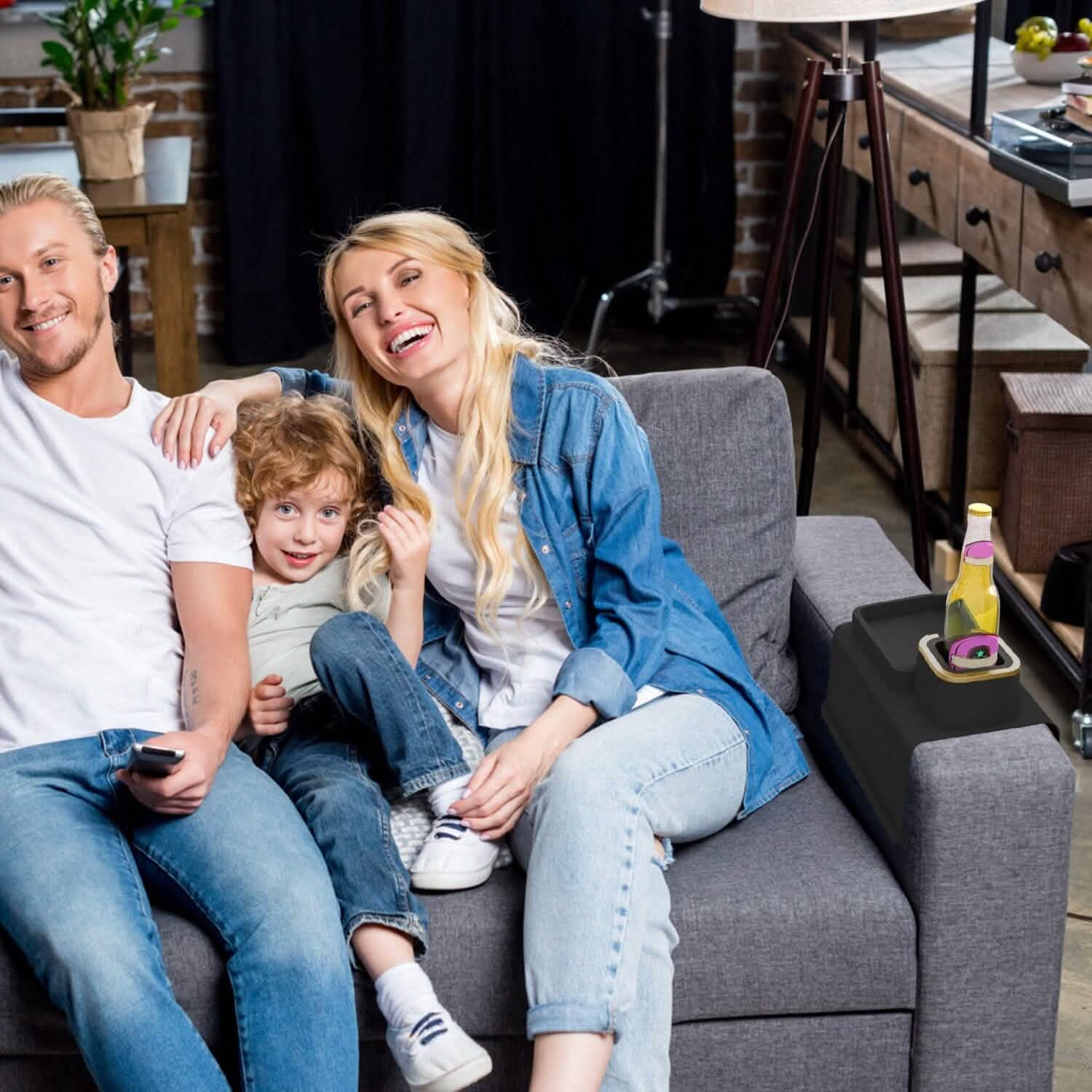 Couch Arm Cup Holder Tray Anti-spill Anti-slip Silicone Armrest Remote Snack Organizer Everything Else - Tophatter Daily Deals