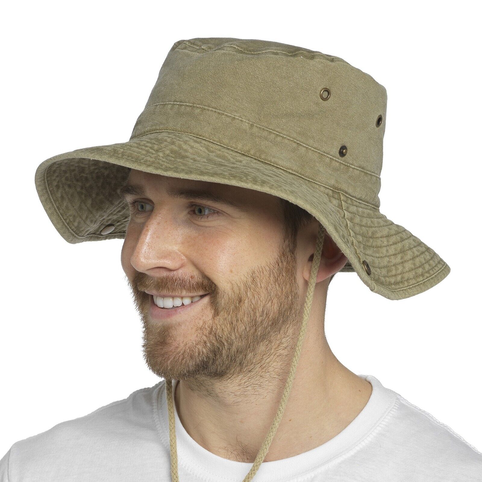 Cowboy Hiking Bucket Hats With String Men Denim Beach Sun Hat Khaki Cap - Tophatter Daily Deals